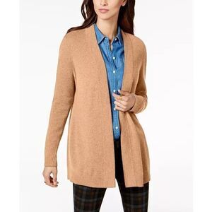 Charter Club Open Front Cashmere Cardigan size S Tan